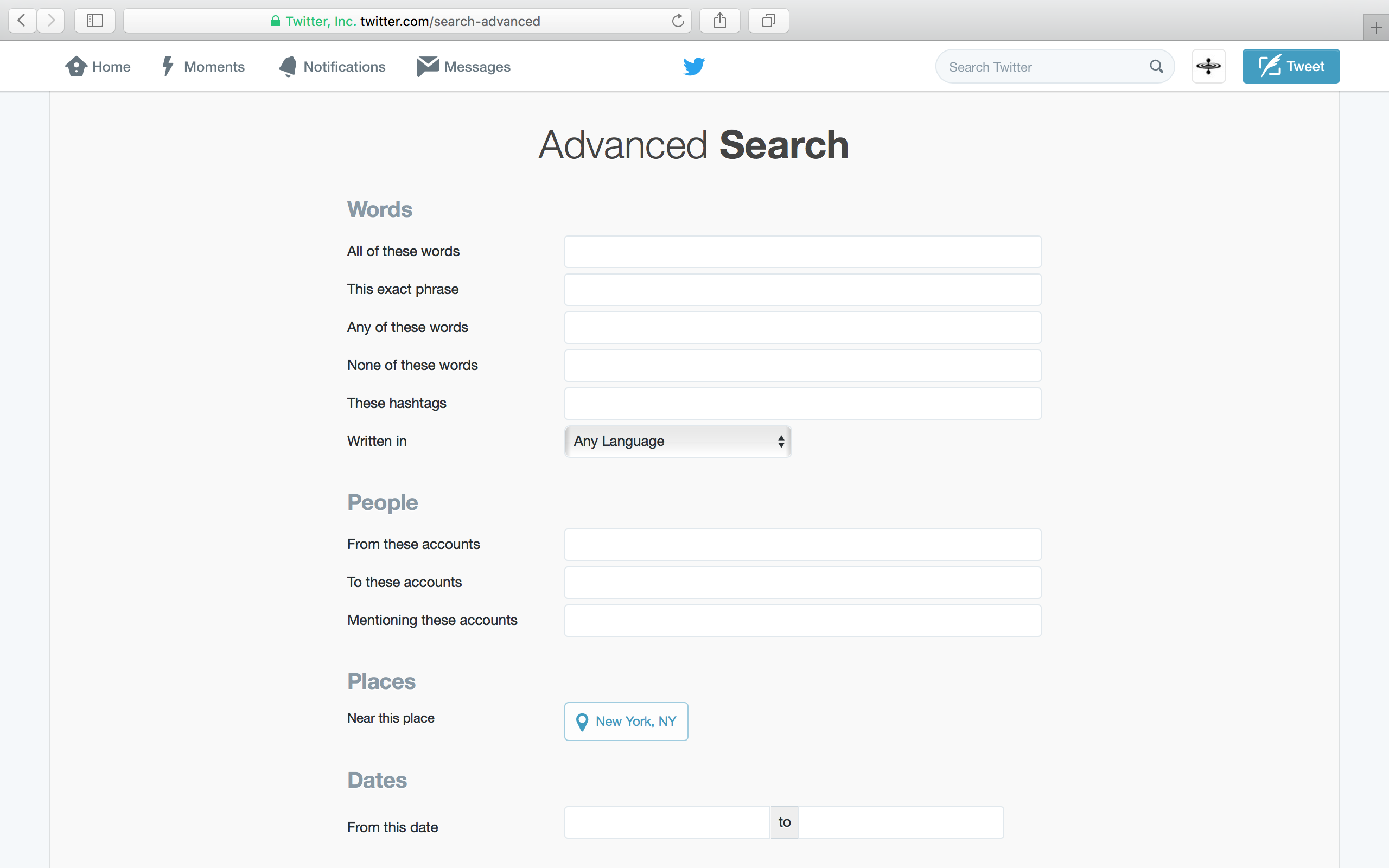 Advanced Search Fields